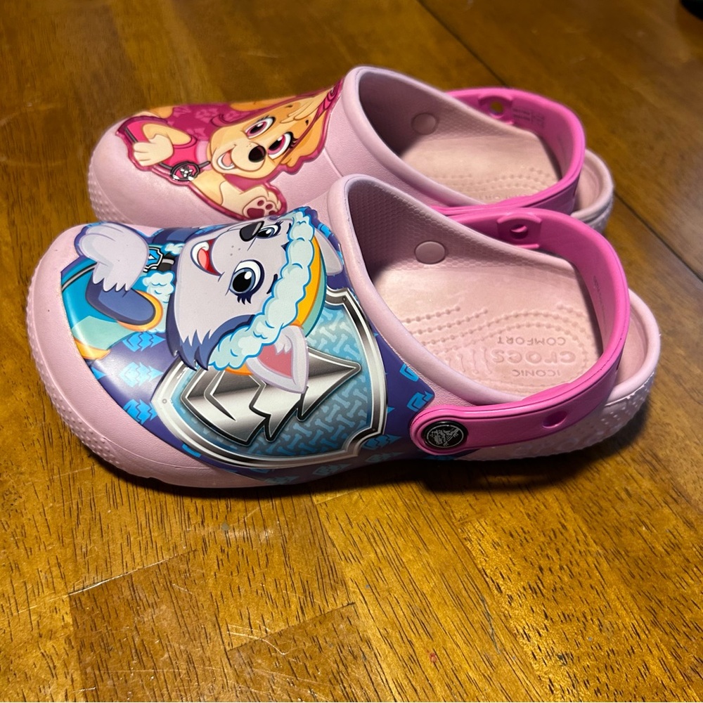 CROCS Paw Patrol Light Pink Skye & Everest | Big Girl Size 2 - Picture 6 of 9